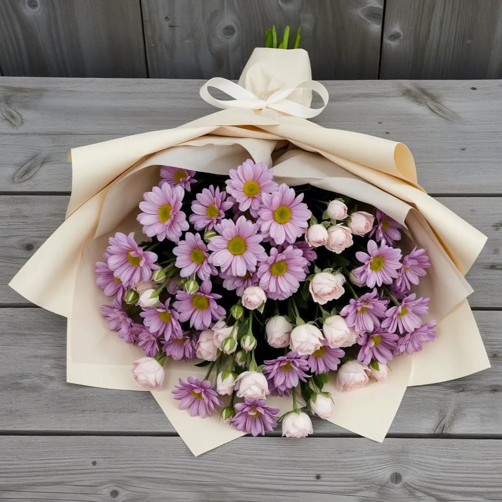 Букет цветов из: Розы и Хризантемы в Покачах