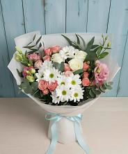 Букет цветов из:  Розы, Лизиантусы и Хризантемы в Покачах