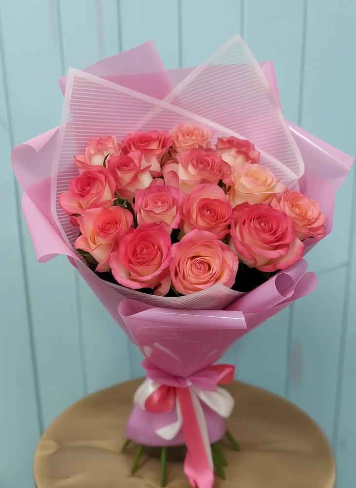Букет 15 Розовых роз Равель в Покачах