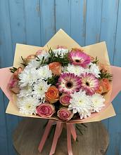 Букет цветов из:  Розы, Герберы и Хризантемы в Покачах