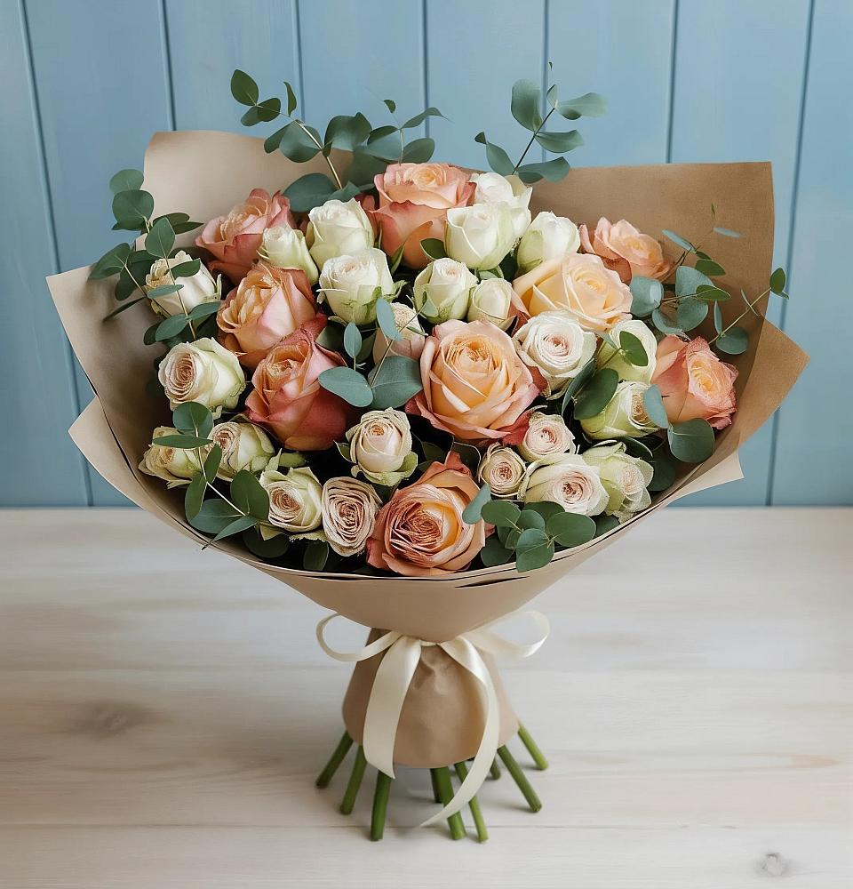 Букет цветов из: Альстромерии и Розы в Покачах