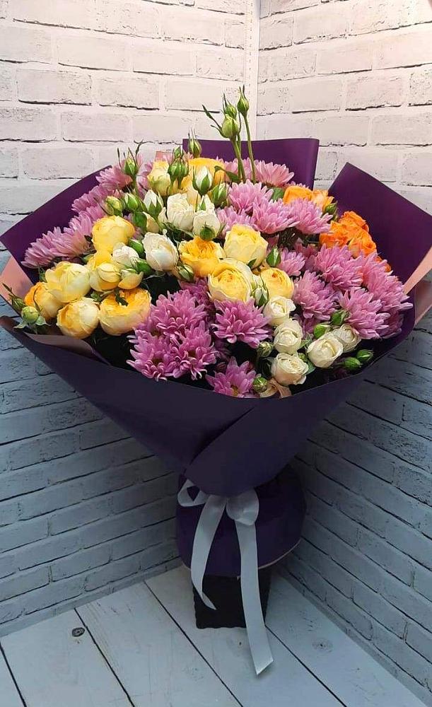 Букет цветов из: Хризантемы и Розы в Покачах