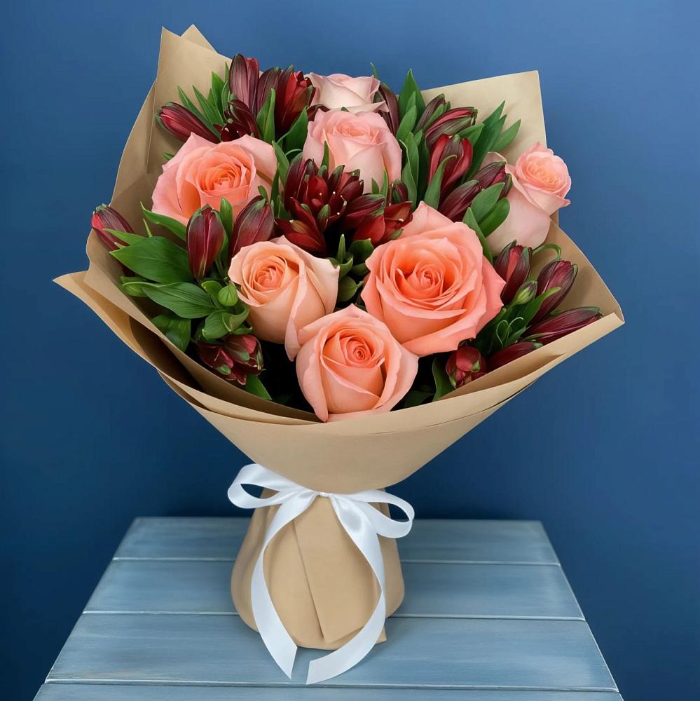 Букет цветов из: Розы и Альстромерии в Покачах