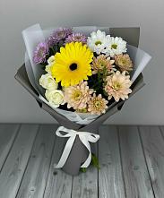 Букет цветов из:  Розы, Герберы и Хризантемы в Покачах