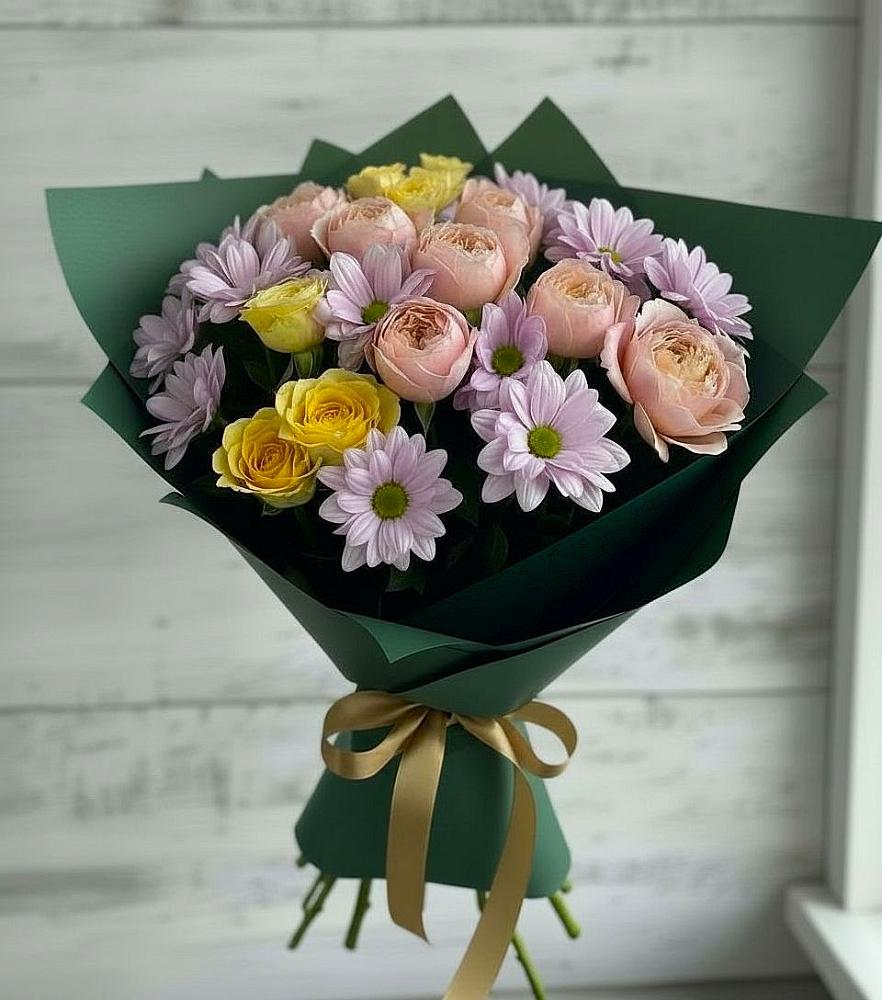 Букет цветов из: Хризантемы и Розы в Покачах