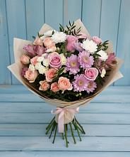 Букет цветов из:  Хризантемы, Розы и Альстромерии в Покачах