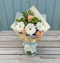 Букет цветов из:  Герберы, Розы и Хризантемы в Покачах