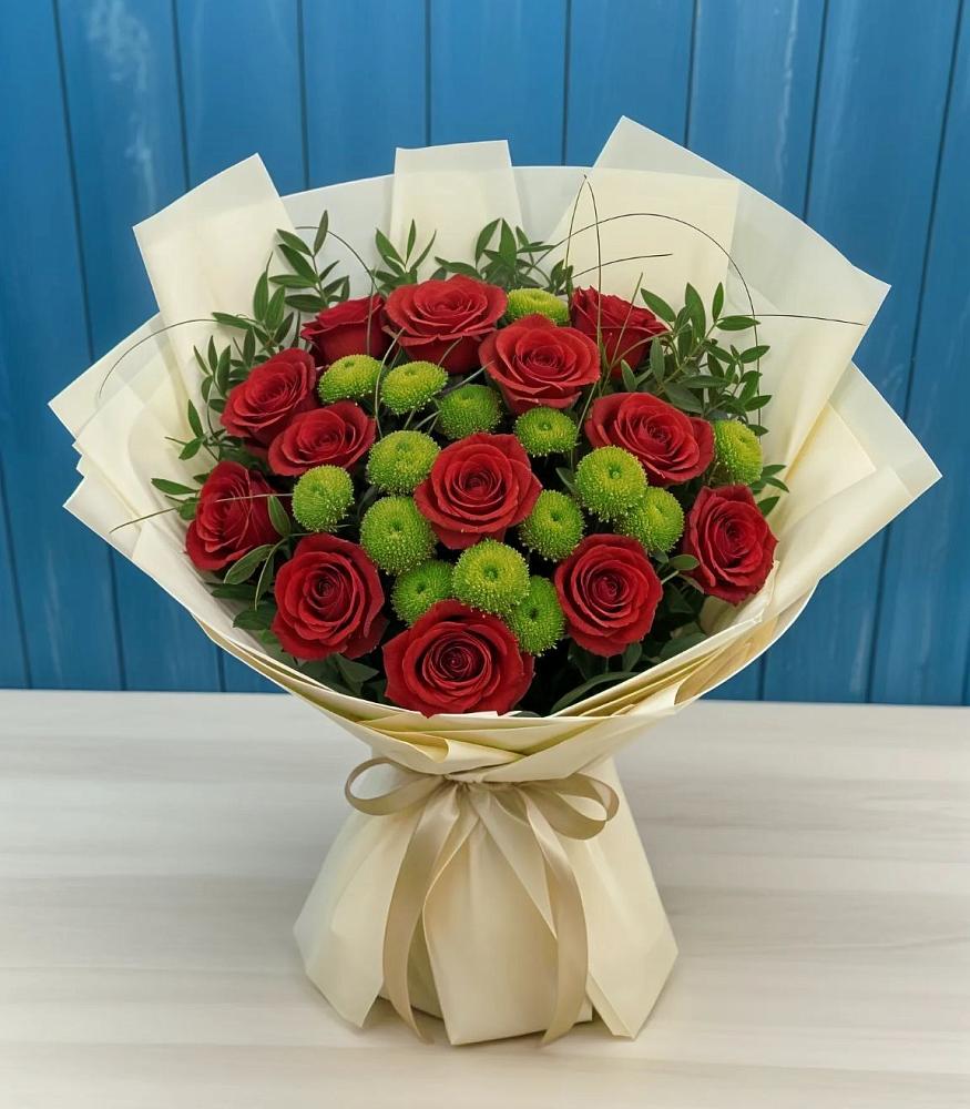 Букет цветов из: Розы и Хризантемы в Покачах