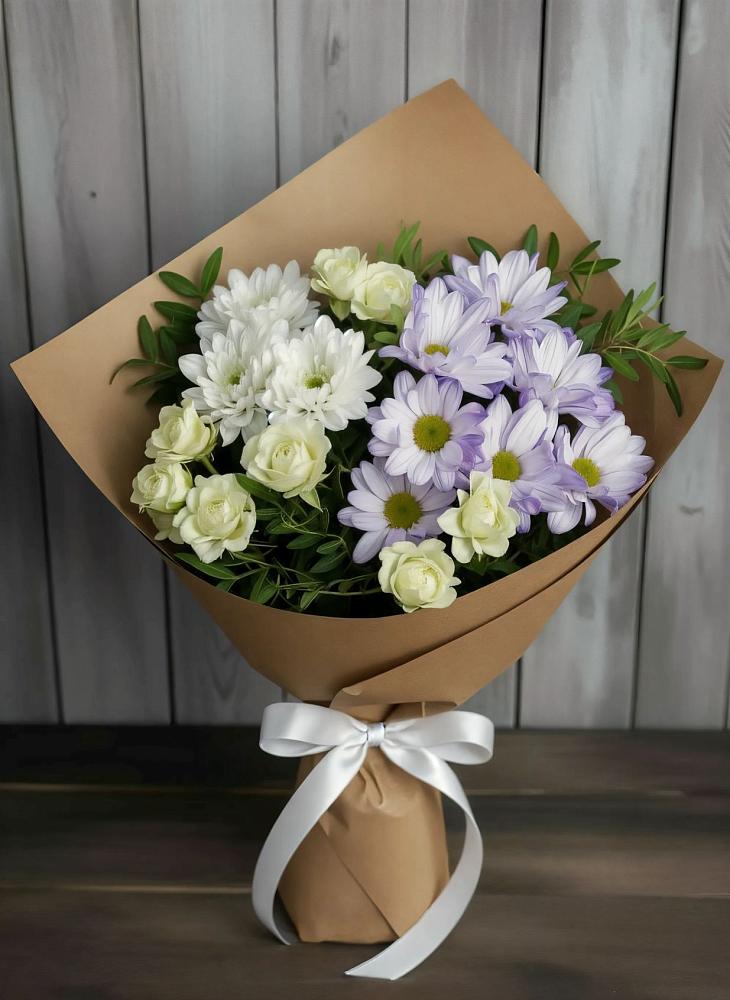 Букет цветов из: Хризантемы и Розы в Покачах